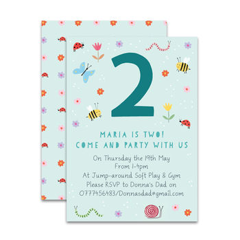 Personalised Garden Children's Birthday Invitations, 2 of 5