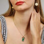 Personalised Lucky Clover Green Enamel Pendant Necklace, thumbnail 2 of 12