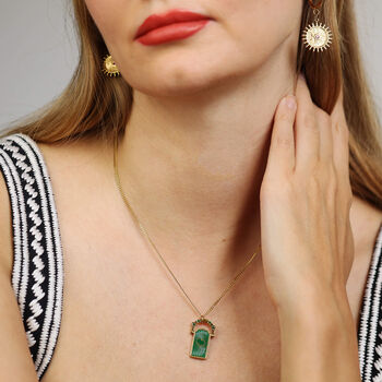 Personalised Lucky Clover Green Enamel Pendant Necklace, 2 of 12