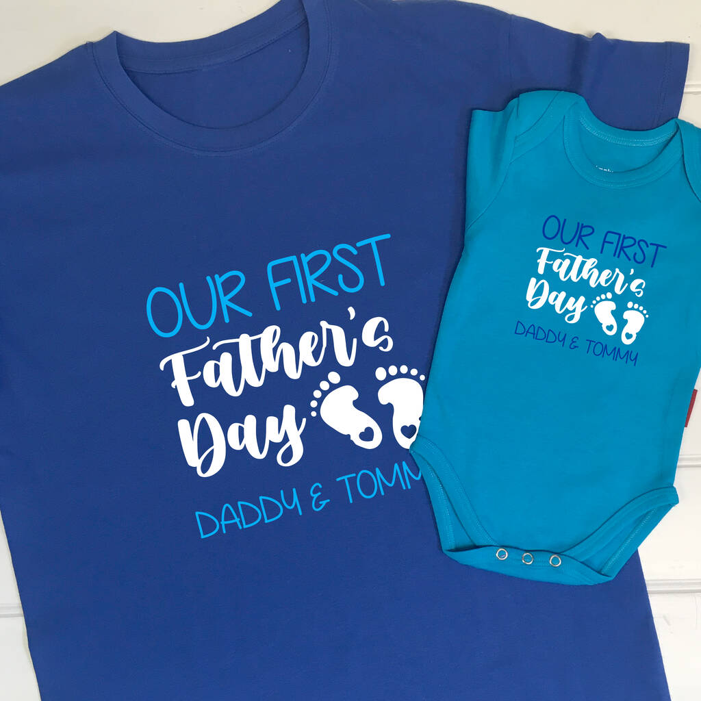 Personalised Our First Father's Day T Shirt Set, 1 of 10