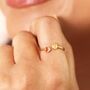 Sterling Silver Double Heart Adjustable Ring, thumbnail 4 of 7