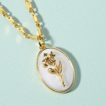Mother Of Pearl Birth Flower Necklace, 2 of 12