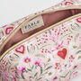 Penelope Floral Heart Pink Cosmetic Pouch, thumbnail 6 of 7