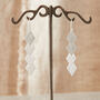 Brushed Silver Diamond Shaped Drop Earrings, thumbnail 2 of 8
