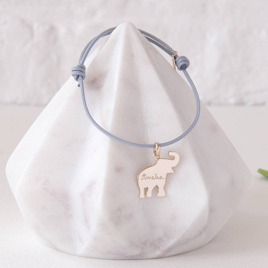 personalised elephant bracelet