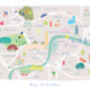 Personalised Map Of London Illustrated Art Print, thumbnail 2 of 4