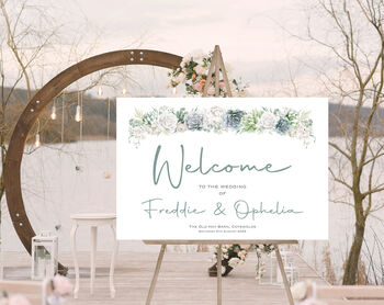 Wedding Welcome Sign Succulent And Floral, 2 of 5