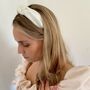 'Bella' Silk Knot Headband In Ice White, thumbnail 1 of 6