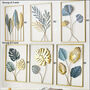 Subtle Soft Shades Of Blue And Gold Wall Art Decor, thumbnail 5 of 11
