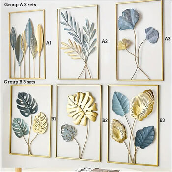Subtle Soft Shades Of Blue And Gold Wall Art Decor, 5 of 11