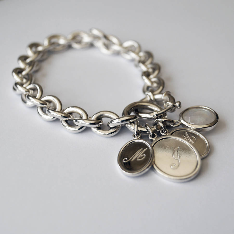 Personalised Heavy Link Charm Bracelet By Sallyanne Lowe