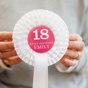 18th Birthday Personalised Rosette For Her, 2 of 3
