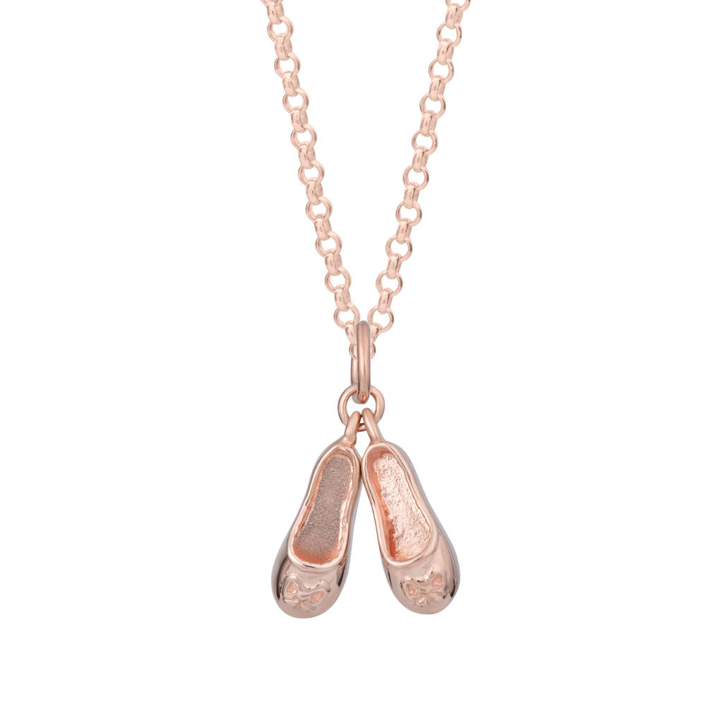 ballet shoe charm necklace