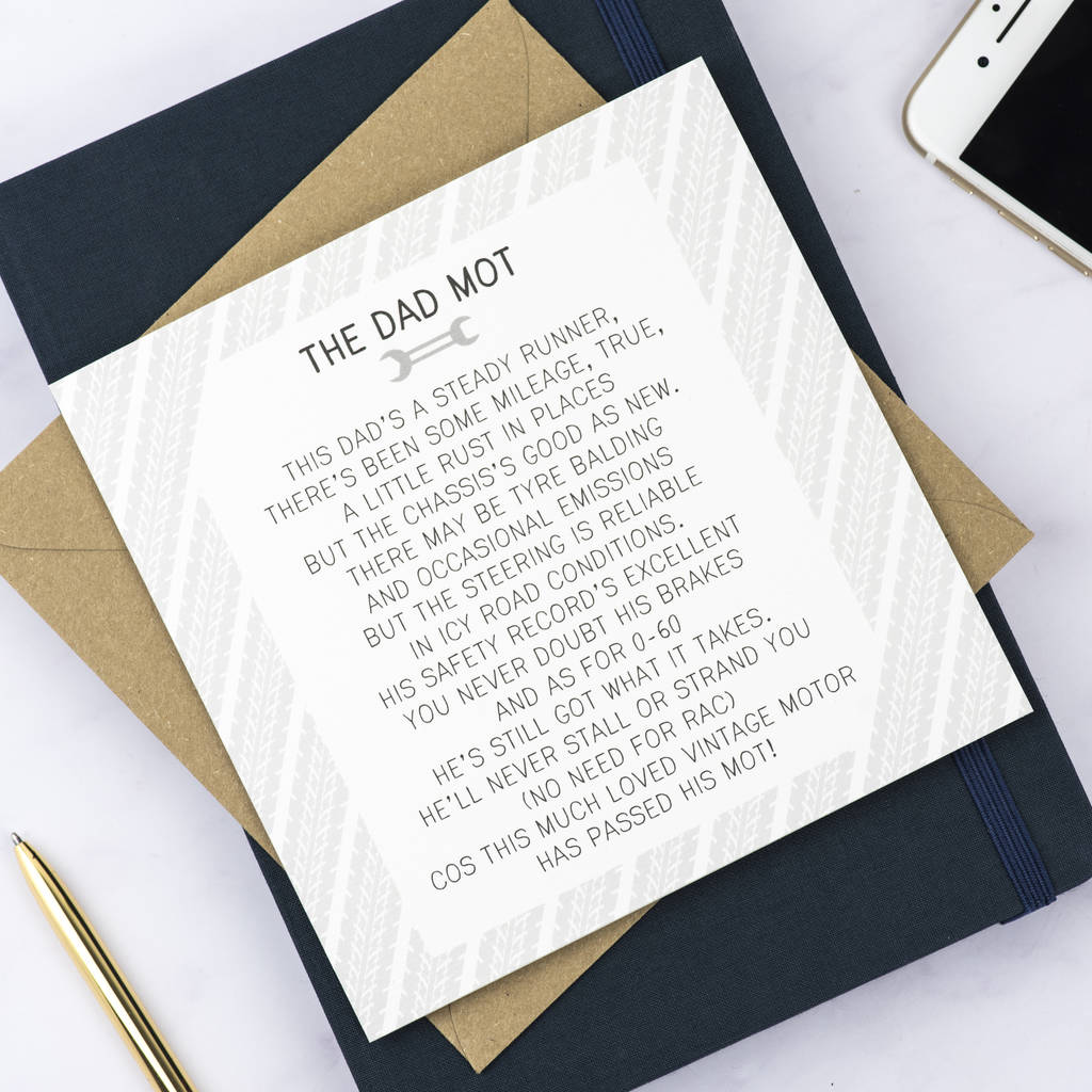 Dad Mot Poem Card By Bespoke Verse | notonthehighstreet.com