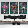 Custom Set Of Three Jungle Tropical Animal Art Prints, thumbnail 1 of 10