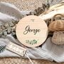 Personalised Olive Branch Wooden Baby Name Plaque, thumbnail 3 of 7