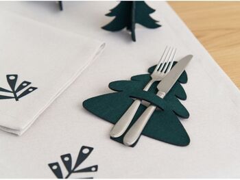 Eco Christmas Tree Cutlery Holder Set Of Four, 4 of 6
