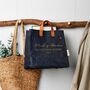 Leather Handled Bridal Party Studio Tote In Canvas, thumbnail 7 of 8