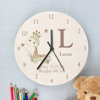 Personalised Giraffe Or Rabbit Design Wooden Clock, 4 of 5