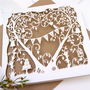 Garden Party Wedding Laser Cut Card In Eco Craft, thumbnail 4 of 7
