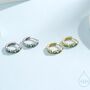 Emerald Green Marquise Cz Huggie Hoop Sterling Silver, thumbnail 1 of 12