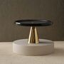 Black Marble Serving Stand With Brass Cone Base, thumbnail 1 of 2
