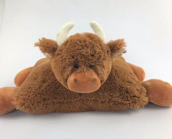 Brown Snuggly Scottish Highland Cow Cushion, 3 of 6