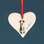 Gentle Whippet Dog Hanging Heart, thumbnail 1 of 3