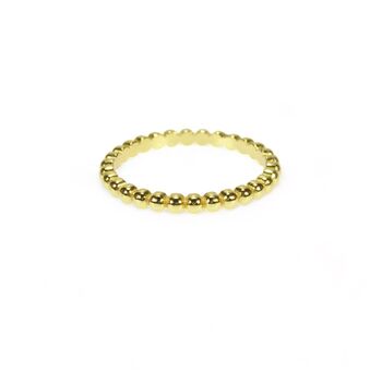 Ball Band Stacking Ring, Gold Vermeil On 925 Silver, 4 of 8