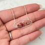 Sterling Silver Pink Blossom Necklace, thumbnail 3 of 5