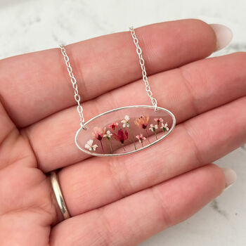 Sterling Silver Pink Blossom Necklace, 3 of 5