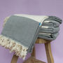 Herringbone Soft Cotton Blanket, Personalised Gift, thumbnail 8 of 12