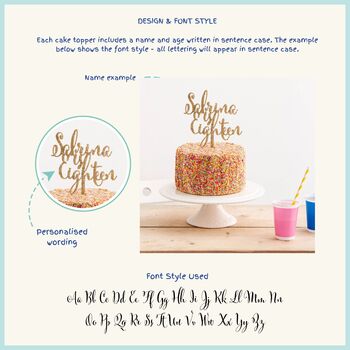 Script Age And Name Birthday Cake Topper, 2 of 3