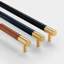Brass Gold Bar Handles With Veg Tanned Leather, thumbnail 1 of 12