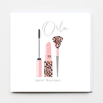 Happy Birthday Make Up Girl Greeting Card By Buttongirl Designs ...