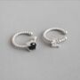 Sterling Silver Black Or White Crystal Ear Cuff, thumbnail 1 of 5