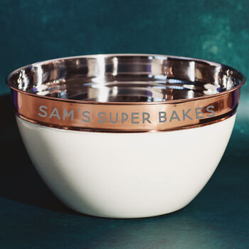 Personalised Copper Banded Mixing Bowl, 2 of 12