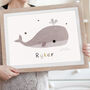 Personalised Name Whale Nursery Print, thumbnail 3 of 5