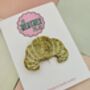Croissant Glitter Resin Large Hair Clip / Pastry Baker Gift For Her / Novelty Food Statement Hair Slide / French Bakery Barrette, thumbnail 3 of 6