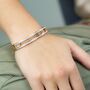 18ct Rose Gold Zircon Roman Number Cuff Bracelet, thumbnail 2 of 5