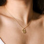 Mermaid Coin Pendant Necklace In Gold, thumbnail 2 of 4