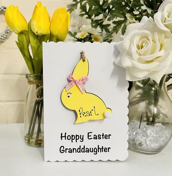 Personalised Easter Bunny Card Granddaughter Grandson, 5 of 7
