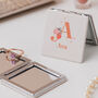 Personalised Peach Fruit Initial And Name Compact Mirror, thumbnail 7 of 7