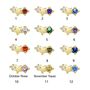 Birthday Birthstone Crystal Gold Plated Star Stud Earrings, thumbnail 3 of 8