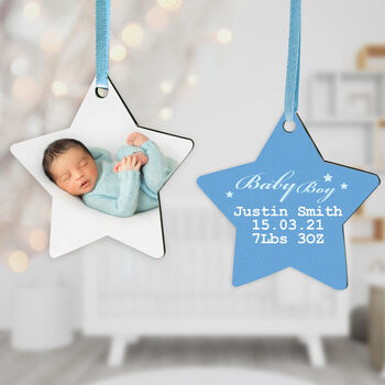Personalised Newborn Baby Photo Keepsake Decoration, 2 of 4