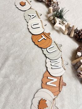 Autumn Bunting Wooden Seasonal Home Decor Pumpkin Decoration Banner, 9 of 9