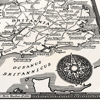 Roman Britain Map Hand Drawn Fine Art Print, 5 of 12