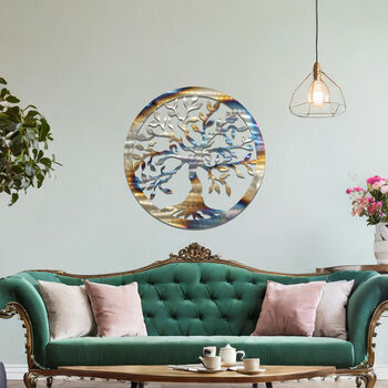 Metal Tree Of Life Wall Art For Modern Home Decor, 4 of 11