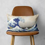 The Great Wave Hokusai Art Velvet Cushion, thumbnail 3 of 7