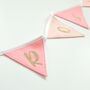 Personalised Pink And Gold Name Bunting, thumbnail 5 of 6